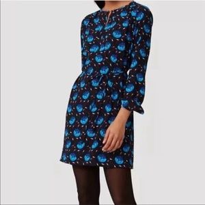LOFT Blue & Purple Floral Sheath Dress Size M